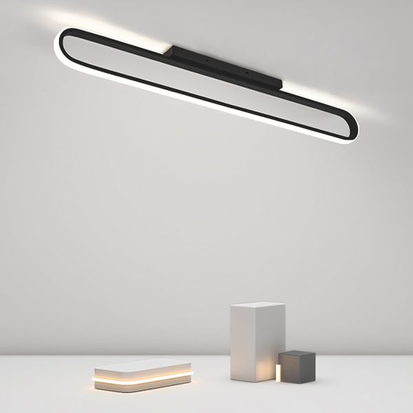 24'' Rectangle LED Black Flush Mount Ceiling Light Wall Lights - Image 3