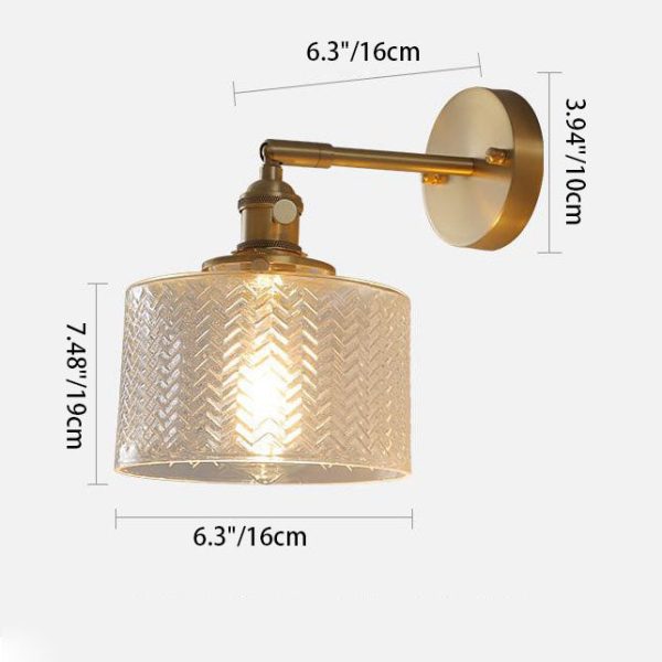 Nordic Minimalist Creative Brass Cylinder 1-Light Wall Sconce Lamp - Image 3