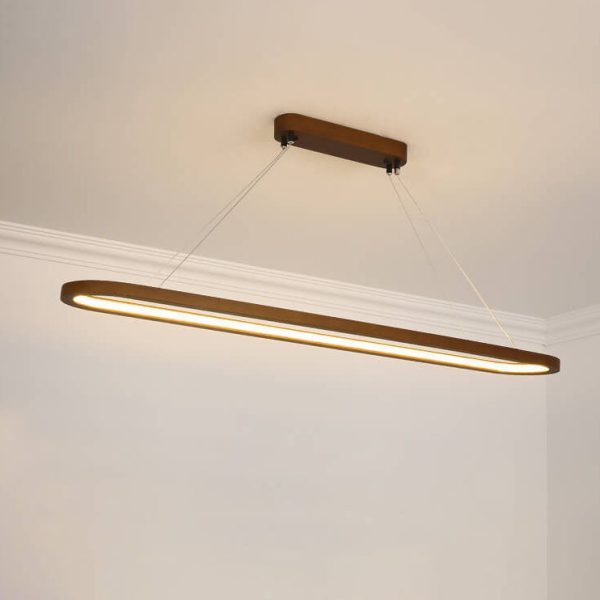 Modern Chinese Solid Wood Round Ring Frame Island Light LED Chandelier - Image 14