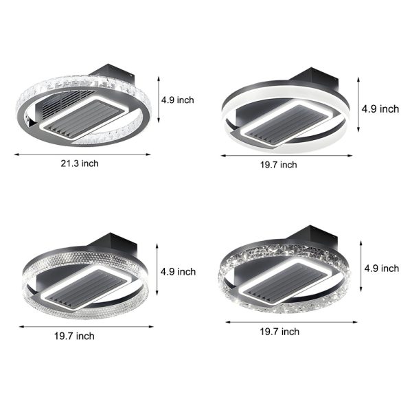19.7 In. Nordic 6 Speeds Bladeless Ceiling Fan with LED Light, Remote Control - Image 9