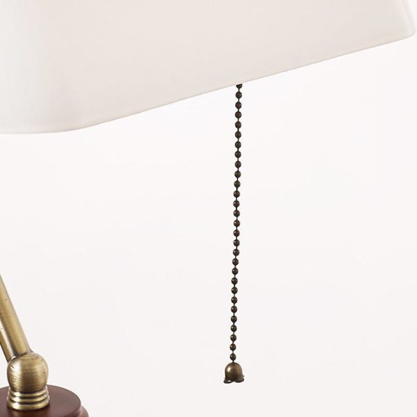 Vintage Solid Wood Glass Bank Zipper 1-Light Table Lamp - Image 14