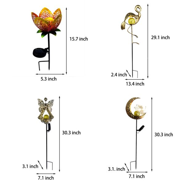 Mystical Moon & Sun Flame Iron Hollow Projector Solar Garden Light - Image 14