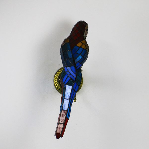 Tiffany Vintage Parrot Stained Glass 1-Light Wall Sconce Lamp - Image 24