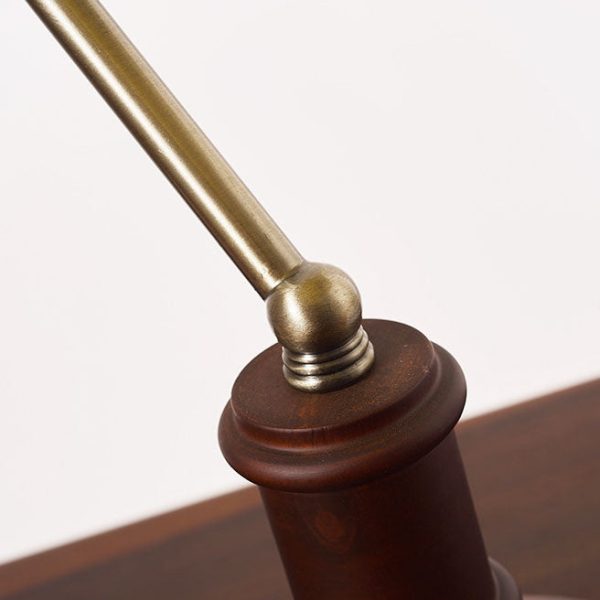 Vintage Solid Wood Glass Bank Zipper 1-Light Table Lamp - Image 15
