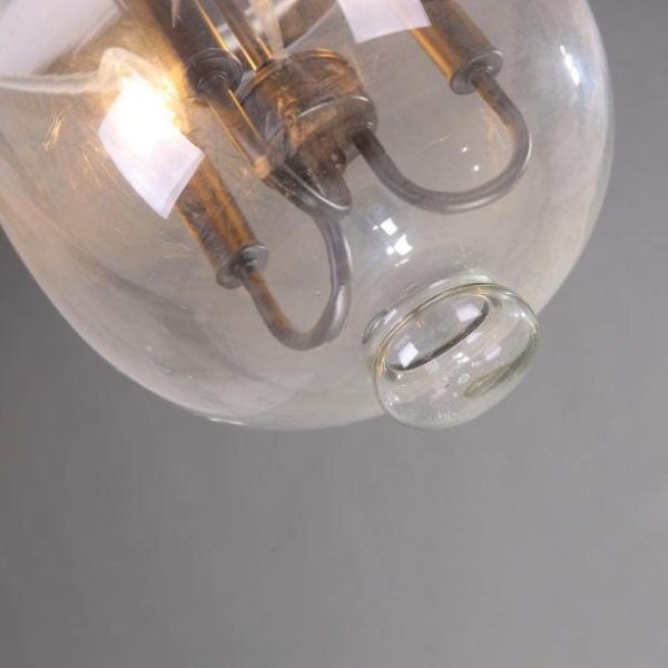 Traditional Rustic Round Glass Bucket Iron Candelabra 3-Light Chandelier For Living Room - Image 14