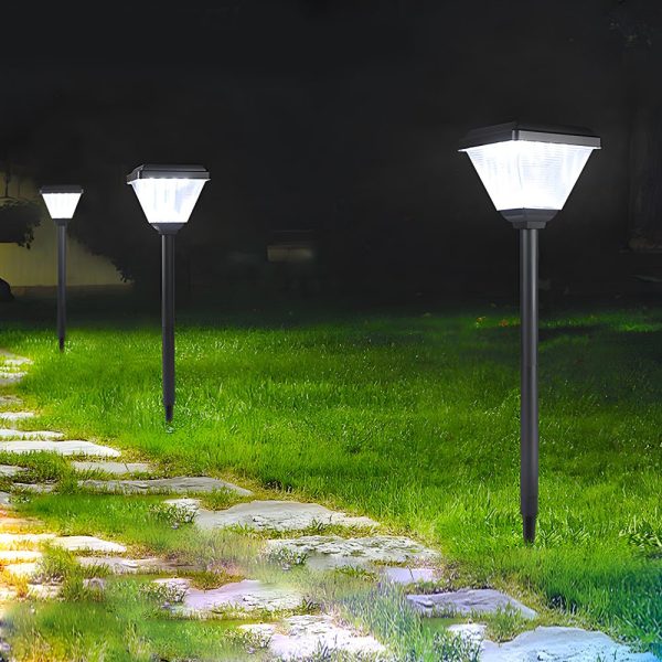 27.6-Inch H Modern Black LED Solar Pathway Post Light - Image 2