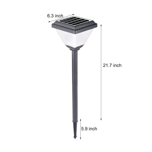 27.6-Inch H Modern Black LED Solar Pathway Post Light - Image 6