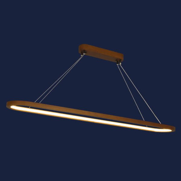Modern Chinese Solid Wood Round Ring Frame Island Light LED Chandelier - Image 17