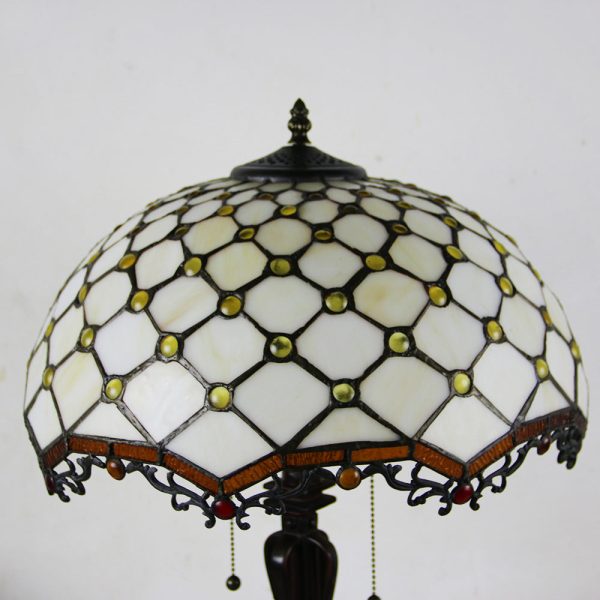 Tiffany Mediterranean Stained Glass Cone Pull Cord 2-Light Table Lamp - Image 26