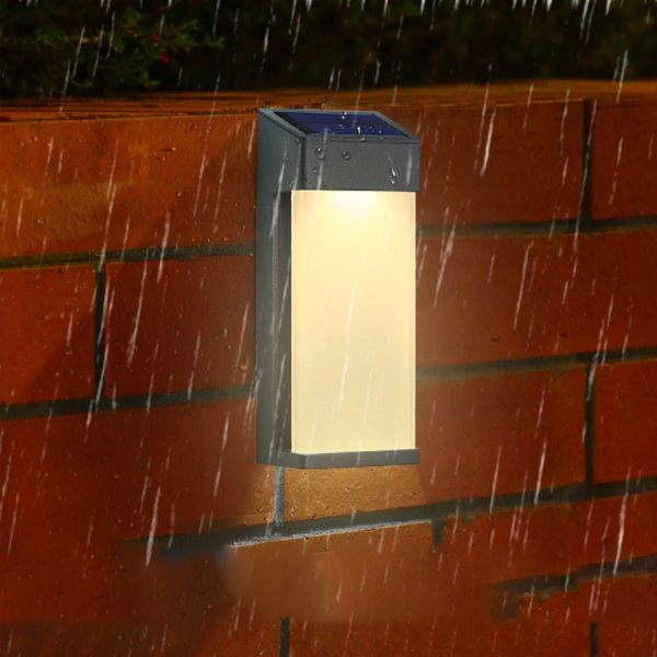 2PCS Contemporary Solar LED Wall Light with High Hardness Glass for Outdoor Gardens - Image 4