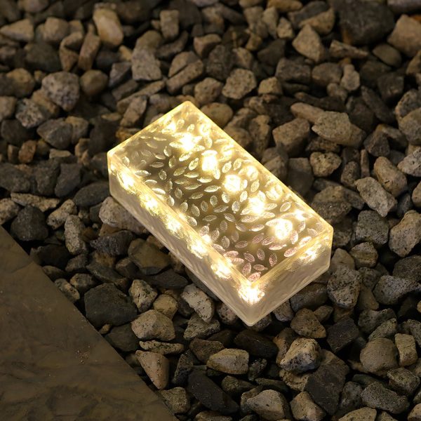 2Pcs Solar LED 10 Hours Max Brick Lights for Modern Outdoor Step Deck Ambiance - Rectangular - Image 3