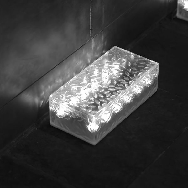 2Pcs Solar LED 10 Hours Max Brick Lights for Modern Outdoor Step Deck Ambiance - Rectangular - Image 4