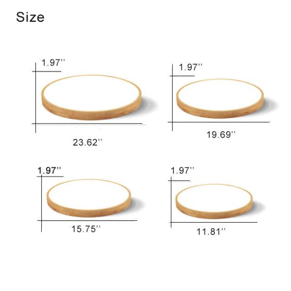 Nordic Solid Wood Round Ultra-Thin LED Flush Mount Ceiling Light - Image 6