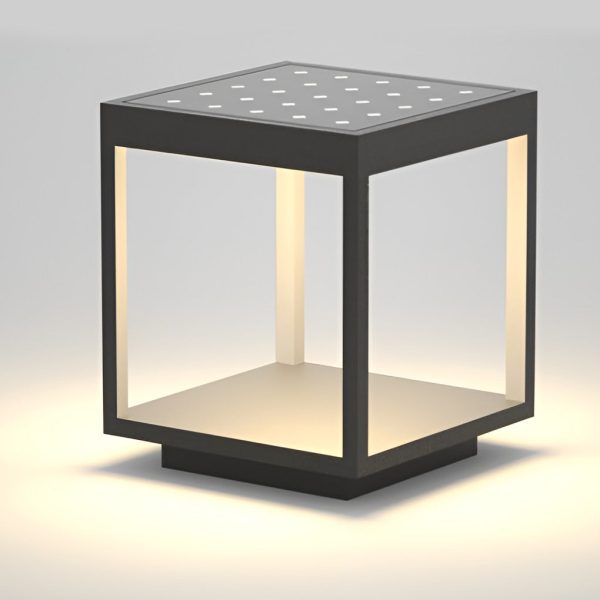 Modern Open Frame Square LED Solar Pier-Mounted Outdoor Post Light - Image 7
