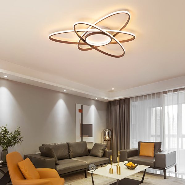 Overlapping Oval Dimmable LED Modern Ceiling Lights Flush Mount Lighting - Image 4