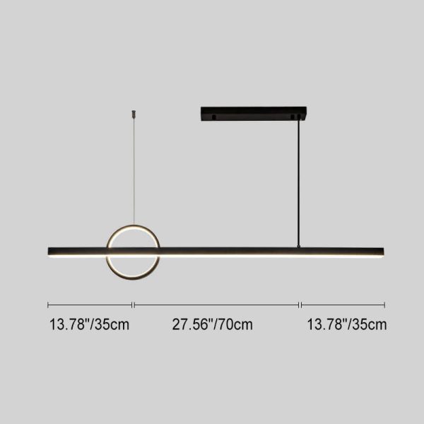 Modern Minimalist Line Circle Design Island Light LED Chandelier - Image 8