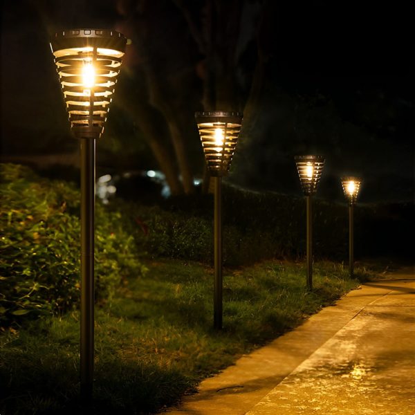 Open Multi-Ring Cone Shape Solar LED Garden Pathway Lights - Image 3