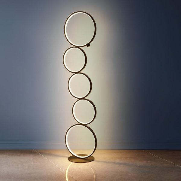 Modern Artistic 5 LED Circles Stack Floor Standing Lamp - Image 6