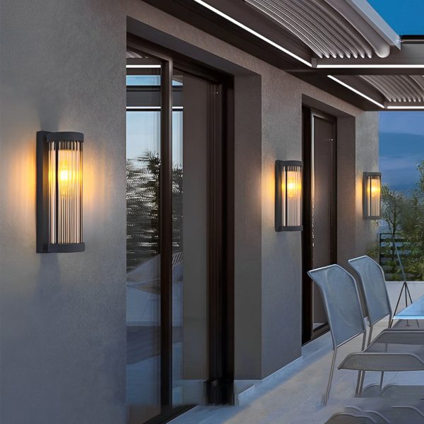 Creative Glass Waterproof LED Black Modern Solar Wall Lamp Exterior Lights - Image 2