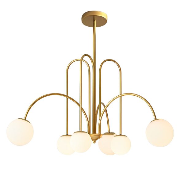 6/8 Lights Iron Glass Creative Nordic Chandelier Ceiling Light Fixture - Image 11
