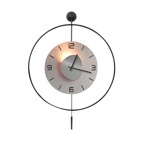 Battery Operated Round LED Hanging Metal Wall Clock - Image 11