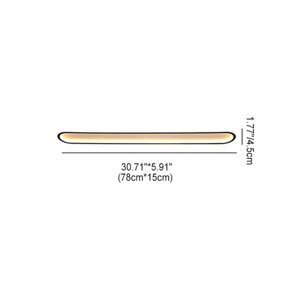 Modern Minimalist Long Iron Silicone LED Flush Mount Ceiling Light For Bedroom - Image 6