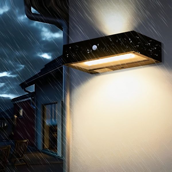 Waterproof LED Up and Down Lights Motion Sensor Modern Solar Wall Lamp - Image 4
