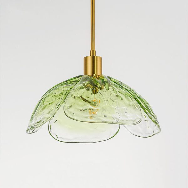 Modern Flower Petal Stained Glass 1-Light Pendant Light - Image 5