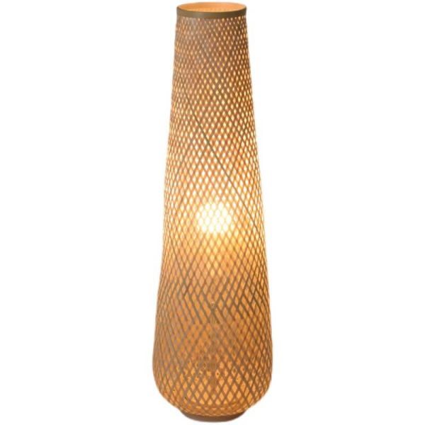 Modern Bamboo Weaving Column 1-Light LED Standing Floor Lamp - Image 6