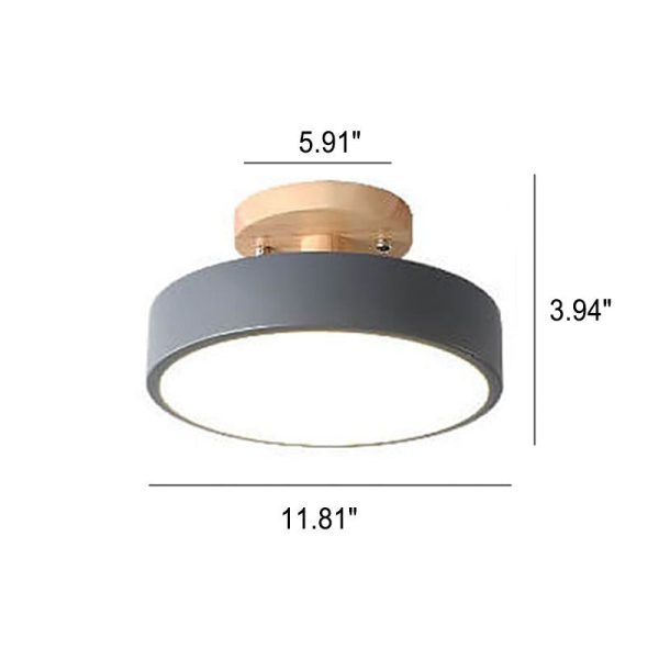 Nordic Log Round LED Semi-Flush Mount Ceiling Light - Image 11