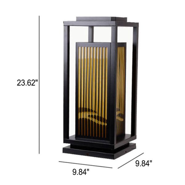 Modern Chinese Square Cage Outdoor Waterproof 1-Light Lawn Path Light - Image 14
