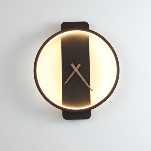 Modern Minimalist Clock Shaped 1-Light LED Wall Sconce Lamp - Image 7