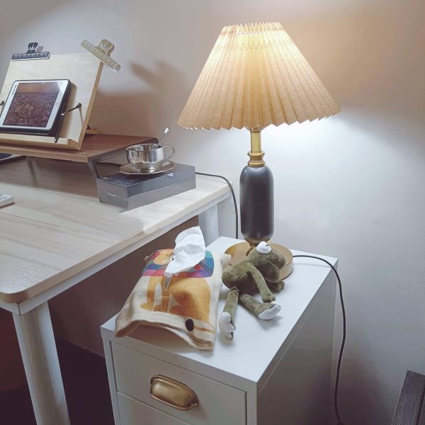 Retro Pleated Shade Column Base 1-Light Table Lamp - Image 6