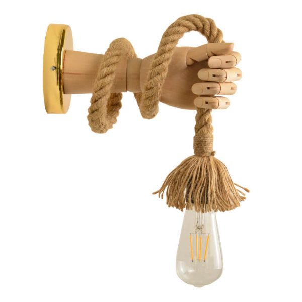 Industrial Woven Rope Hand -Shaped 1-Light Wall Sconce Lamp - Image 10