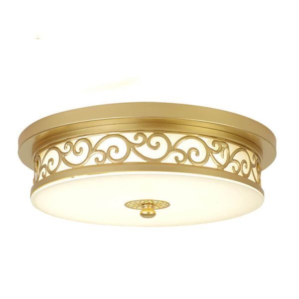 Vintage Circle Patterned Edge Iron 1-Light LED Flush Mount Ceiling Light - Image 15