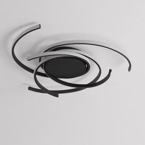 Minimalist Creative Circle Strip Aluminum Semi-Flush Mount Ceiling Light - Image 12