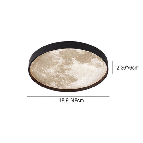 Nordic Creative Moon Round LED Flush Mount Ceiling Light - Image 12