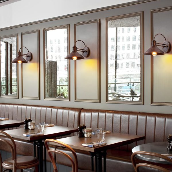 Retro Conical Iron Waterproof Industrial Style Outdoor Wall Lamp Exterior Lights - Image 6