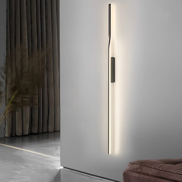 Creative Linear Strip LED Black Nordic Wall Lamp Wall Sconce Lighting - Image 2