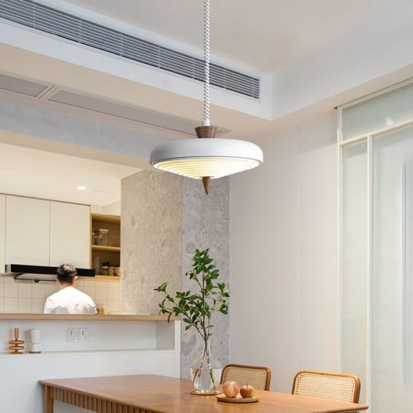 Industrial Iron Several Japanese Style Walnut Retractable 1-Light Pendant Light - Image 10