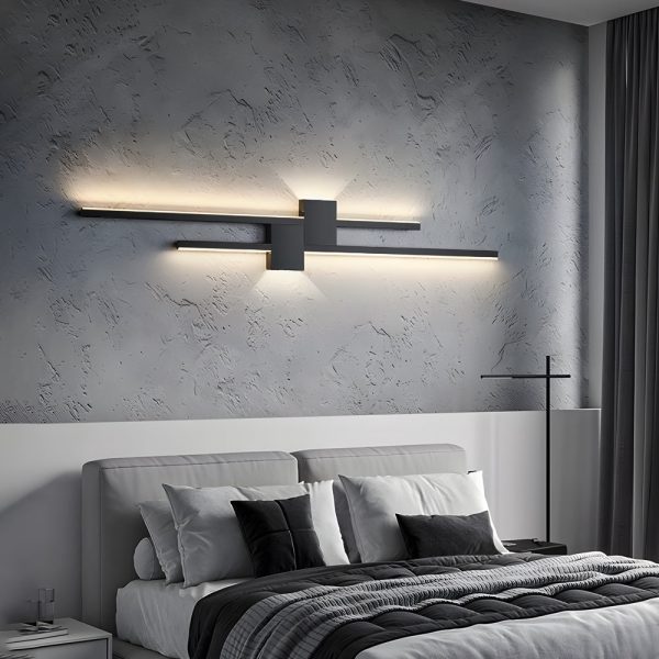 Modern Luxury Iron LED Strips Horizontal & Vertical Wall Mounted Light - Image 3