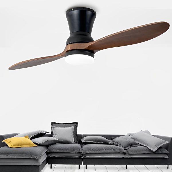 2 Blades Wood 18W LED Dimmable with Remote Mute Modern Ceiling Fans - Image 4
