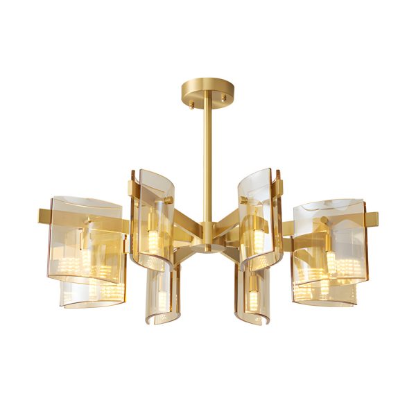 6/8-Light Dimmable Metallic Electroplated Glass Chandelier Lighting - Image 10