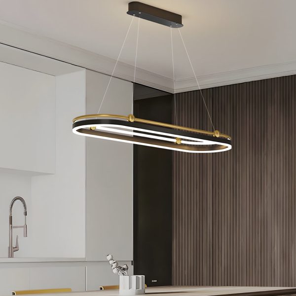 Oval Ring Aluminum Simple Modern Dining Room Chandeliers Hanging Lamp - Image 3