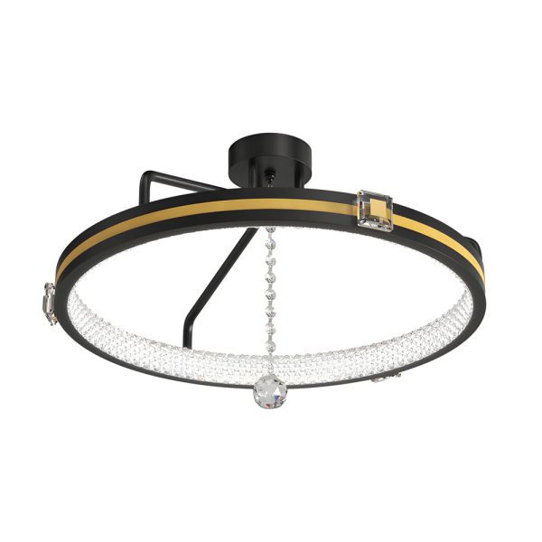 Round Rings Crystal Glass Ball Decor 3 Step Dimming Modern Ceiling Lights - Image 8
