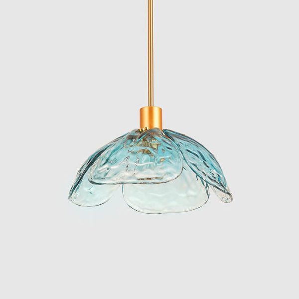 Modern Flower Petal Stained Glass 1-Light Pendant Light - Image 16