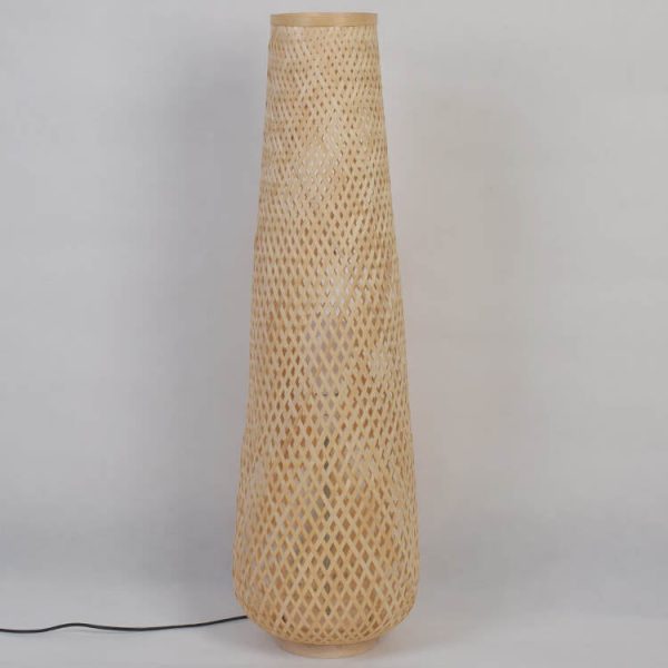 Modern Bamboo Weaving Column 1-Light LED Standing Floor Lamp - Image 7