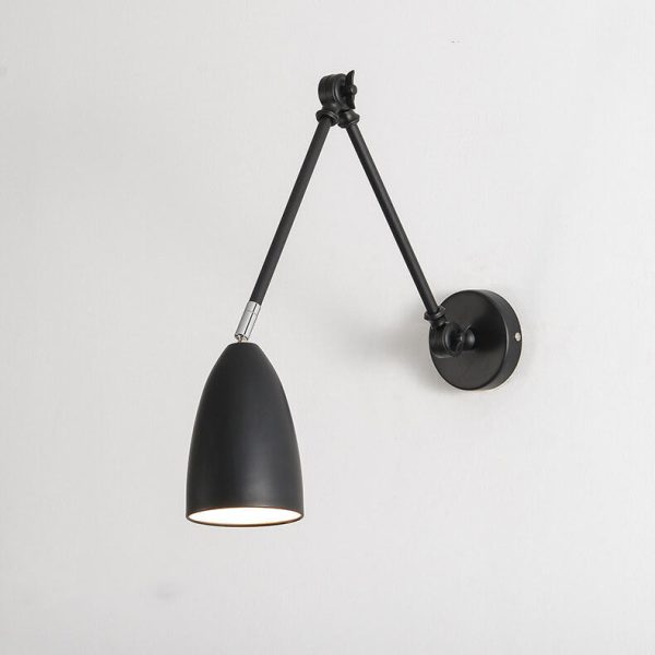 Retro Industrial Swing Arm Rotating Retractable Iron 1-Light Wall Sconce Lamp - Image 12