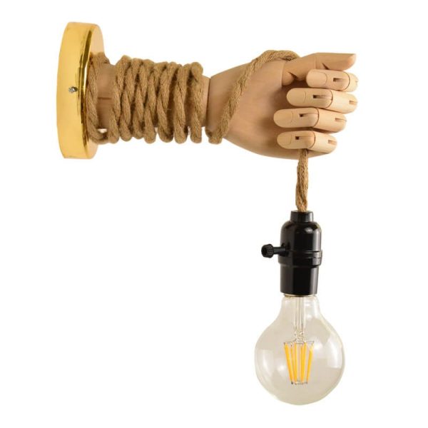 Industrial Woven Rope Hand -Shaped 1-Light Wall Sconce Lamp - Image 11