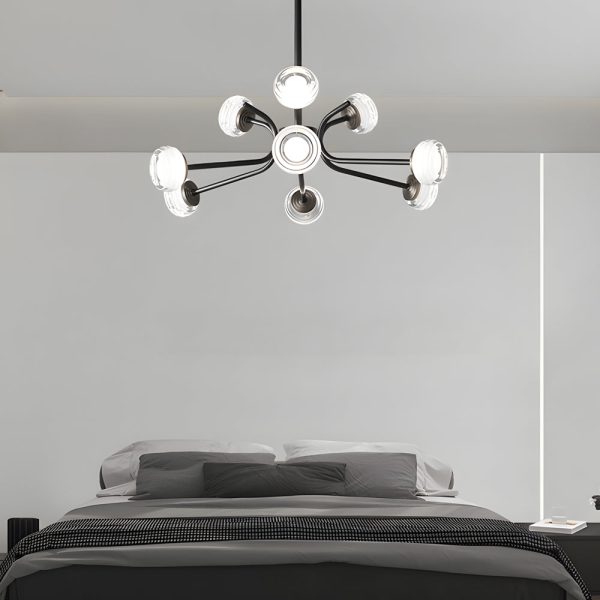 9/16-Light Black LED Sputnik Chandelier - Image 2